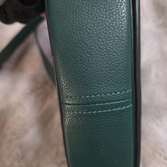 Kate Spade Blake Saddlebag Pebbled Leather Crossbody In Forest Green. Never Used - Picture 13 of 14